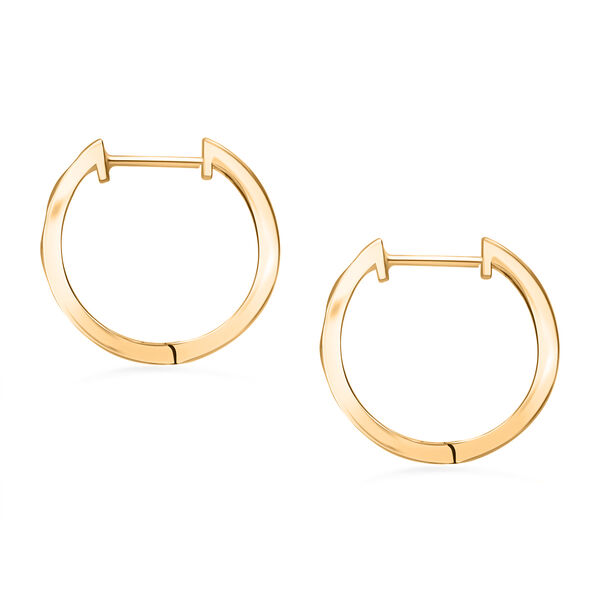 Wei&szlig;er Diamant Creolen, 925 Silber Gelbgold Vermeil ca. 0.25 ct image number 1