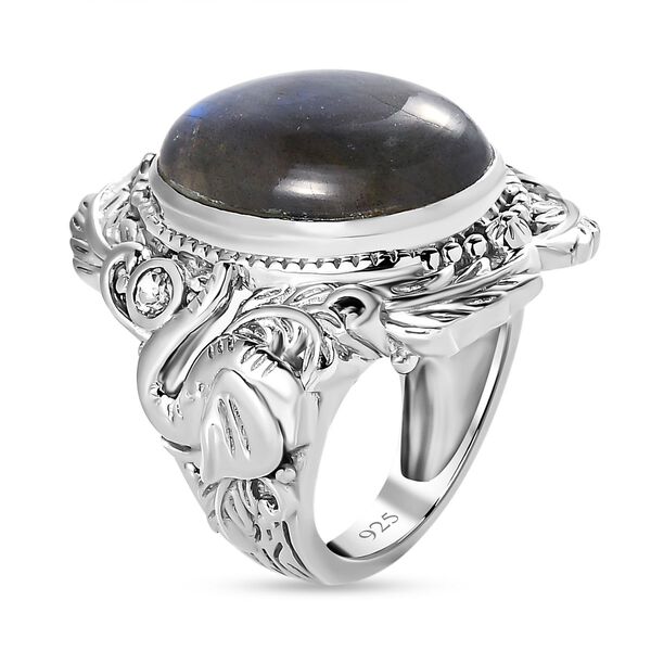 AAA Labradorit und blauer Topas-Cocktail-Ring im Handwerker-Stil - 13,11 ct. image number 5