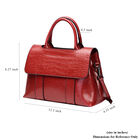 Echtes Leder Handtasche mit erweiterbarem Schulterriemen, Größe 31x11x21 cm, Rot image number 5