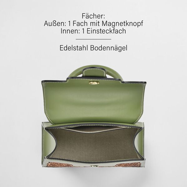 Grand Pelle  - Echtleder Handtasche, hellgrün image number 4