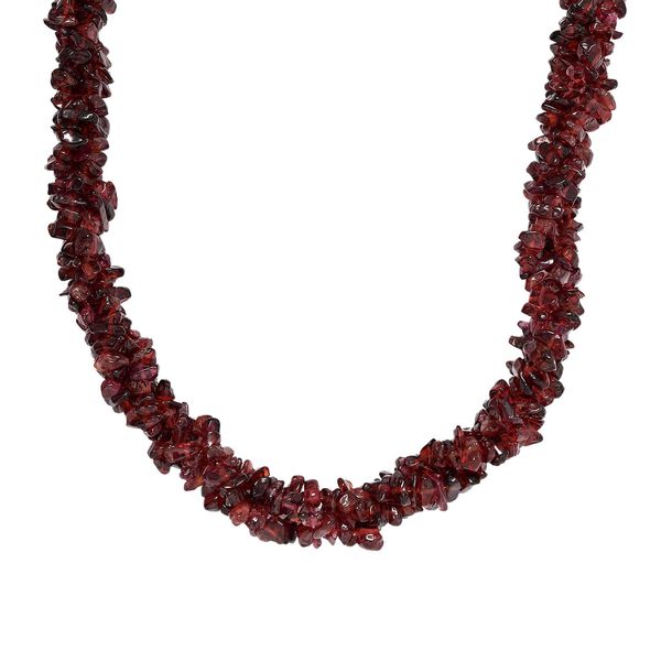 Roter Granat Halskette ca. 50 cm 925 Silber rhodiniert ca. 93.80 ct