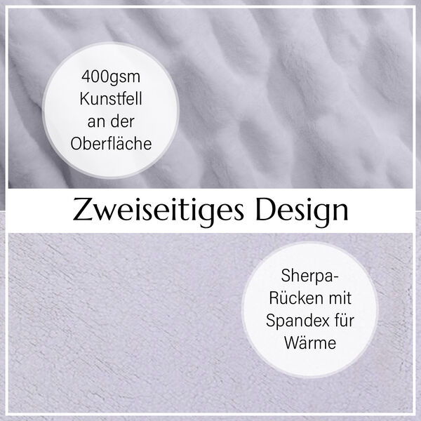 Serenity Night: Luxusdecke aus Kunstfell, Gr&ouml;&szlig;e 150x200 cm, Wei&szlig; image number 3