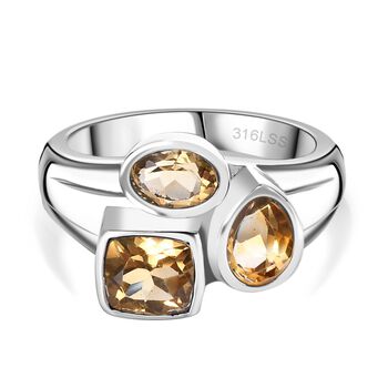 Citrin Ring Edelstahl (Gr&ouml;&szlig;e 17.00) ca. 1,99 ct