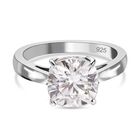 Moissanit Ring, 925 Silber platiniert (Größe 18.00) ca. 3.16 ct