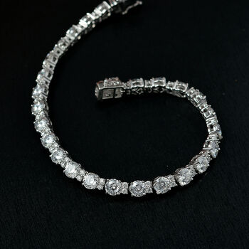 D&rsquo;Joy Moissanit Armband, 925 Silber rhodiniert