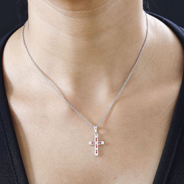 Garnat kubischer Zirkonia-Anhänger mit 50cm Kette - 0,34 ct. image number 3