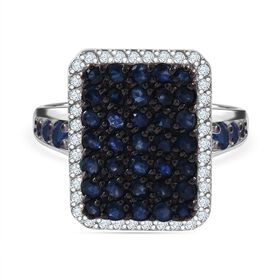AA blauer Saphir und Zirkon-Ring - 2,30 ct.