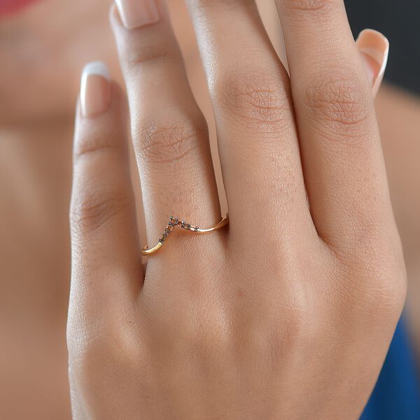 LUXURIANT DIAMOND - Lab Grown Roter Diamant SI Ring 925 Silber 750 Gelbgold Vermeil (Gr&ouml;&szlig;e 18.00) image number 2