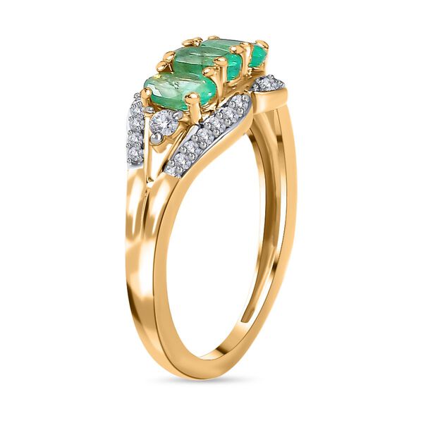 Socoto Smaragd und Zirkon Ring - 0,96 ct. image number 5