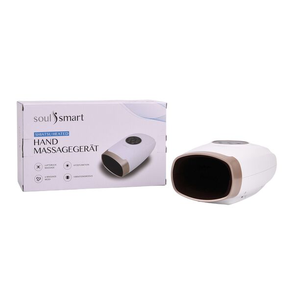 SOULSMART Handmassagegerät mit Wärme- und Luftdruckfunktion, 30,5×11,5×16cm, Weiß image number 0