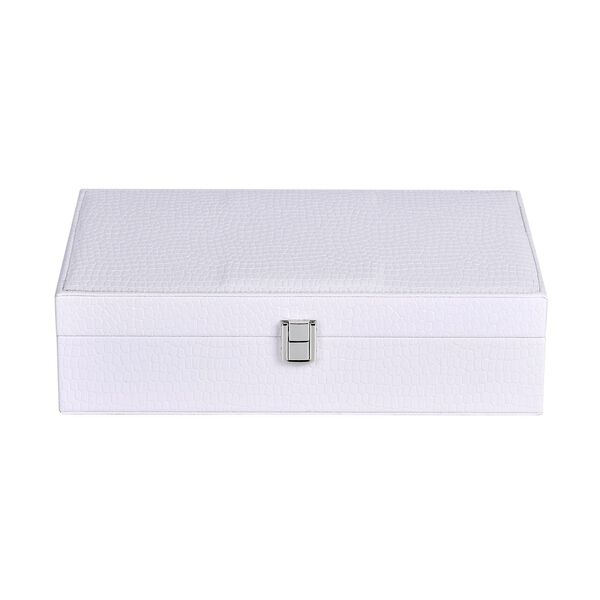 Premium Schmuckbox mit Silberpoliertuch, 32x20x8,7 cm, Wei&szlig; image number 9