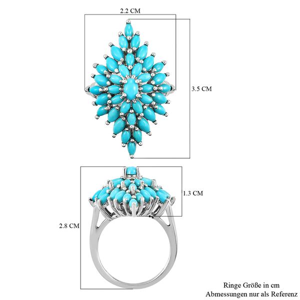 Amerikanischer, nat&uuml;rlicher Sleeping Beauty T&uuml;rkis-Ring, 925 Silber platiniert  ca. 3,61 ct image number 7