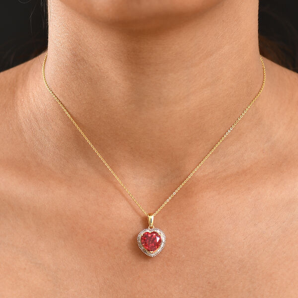 D'Joy Labor Padparadscha Saphir und Diamant Anh&auml;nger mit 50cm Kette - 5,20 ct. image number 3