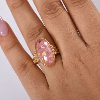 SHOPLC EXKLUSIV D'Joy Rosa Blattgold-Quarz Ring 925 Silber 750 Gelbgold Vermeil (Gr&ouml;&szlig;e 21.00) ca. 11.64 ct