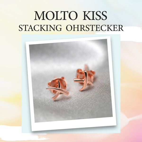 Molto Kiss Stacking Ohrstecker in Silber mit Ros&eacute;gold Vermeil image number 5