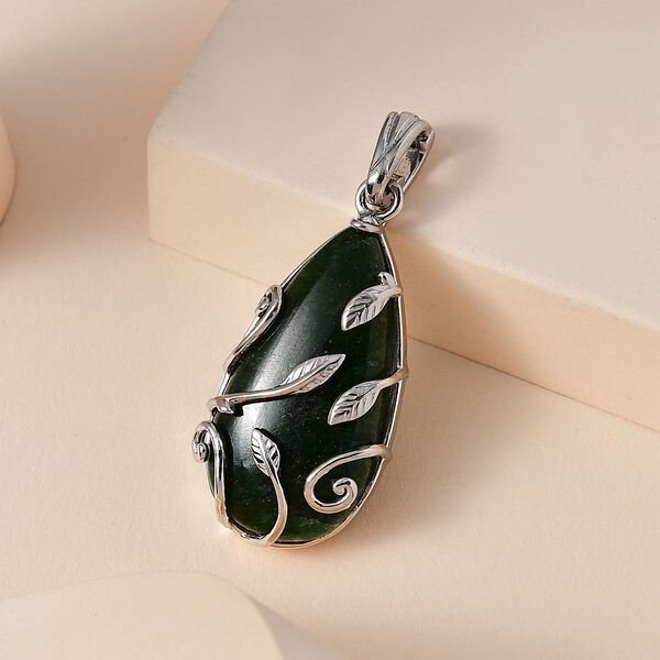 Gr&uuml;ner Aventurin Anh&auml;nger 925 Silber rhodiniert ca. 21,47 ct. image number 2