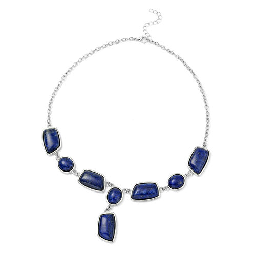 Lapislazuli-Halskette, 45 cm, silberfarben ca. 147,00 ct image number 0