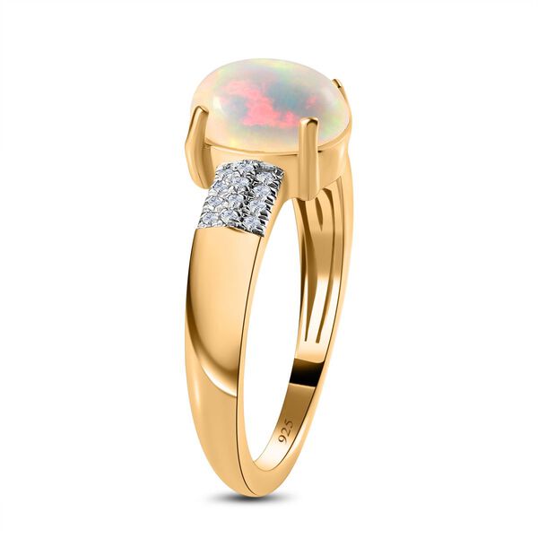AA nat&uuml;rlicher, &auml;thiopischer Welo Opal und Diamant-Ring - 1,30 ct. image number 6