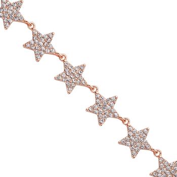 Wei&szlig;e Kristall-Halskette in Ros&eacute;goldton - 20 ct.