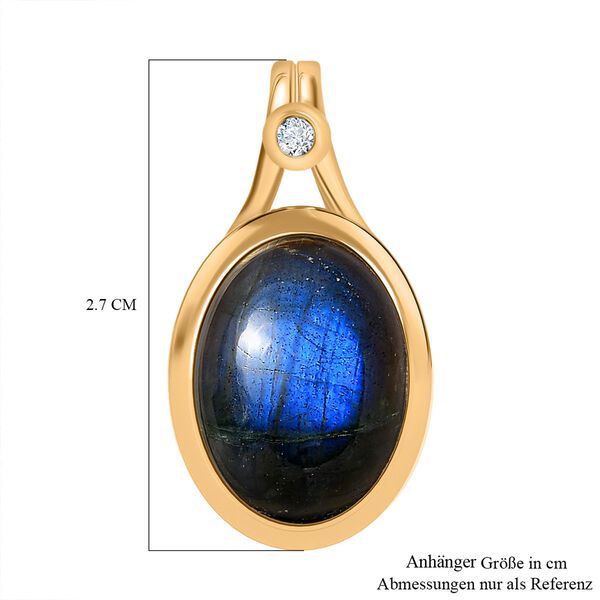 AAA Labradorit und Zirkon Anhänger -10,65 ct. image number 6