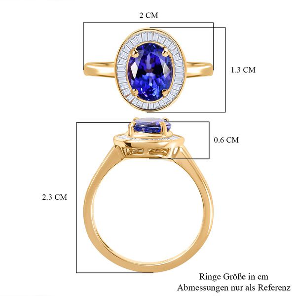 AAA Tansanit und Diamant Ring in 585 Gold - 1,88 ct. image number 5