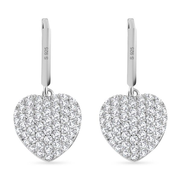 Wei&szlig;e Muschelkernperle und Zirkonia-Ohrringe, 925 Silber vergoldet - 1 ct. image number 5