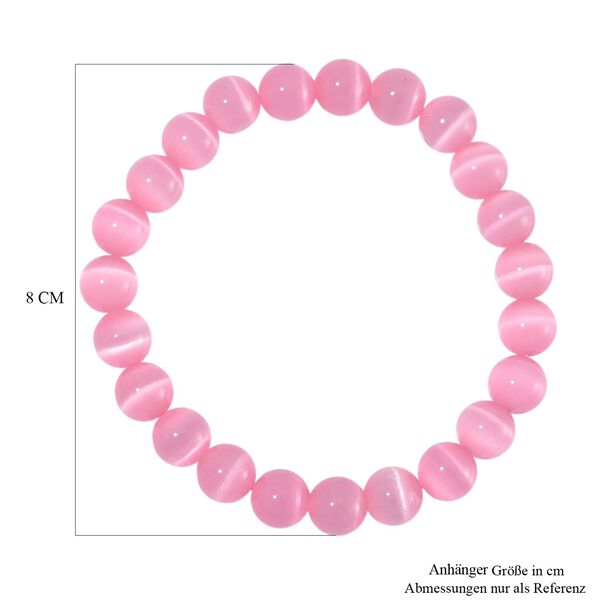 Flexibles rosa Katzenaugen Armband mit Chatoyance-Effekt image number 4