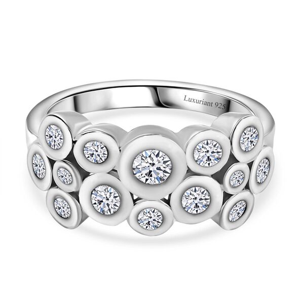 LUXURIANT SI Labor Diamant Ring, 925 Silber rhodiniert - 1 ct.