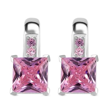 Rosa Zirkonia Ohrringe 925 Silber