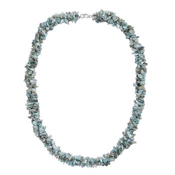 Larimar Halskette ca. 50 cm 925 Silber rhodiniert ca. 330.00 ct