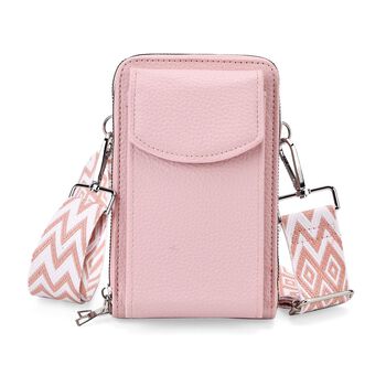Crossbody Tasche mit RFID-Schutz, 11x6x17,5cm, Rosa