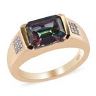 Mystischer Topas und Zirkon Ring 925 Silber 585 Vergoldet image number 3