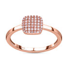 Natürlicher, rosa Diamant Ring 925 Silber Roségold Vermeil (Größe 21.00) ca. 0.20 ct