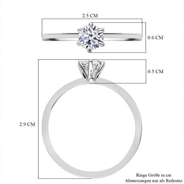 LUXURIANT IGI zertifizierter SI-GH Labor Diamant Ring in 950 Platin- 0,75 ct. image number 6