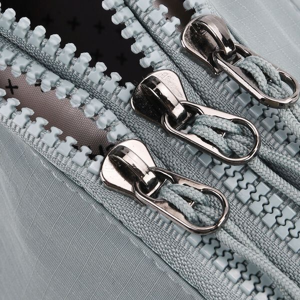 Nylon Crossbody Tasche mit Reißverschlussfächern, verstellbarem Schulterriemen, Blau image number 6