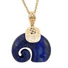 Lapislazuli Anhänger mit Kette, Edelstahl, ca., goldfarben 25.00 ct