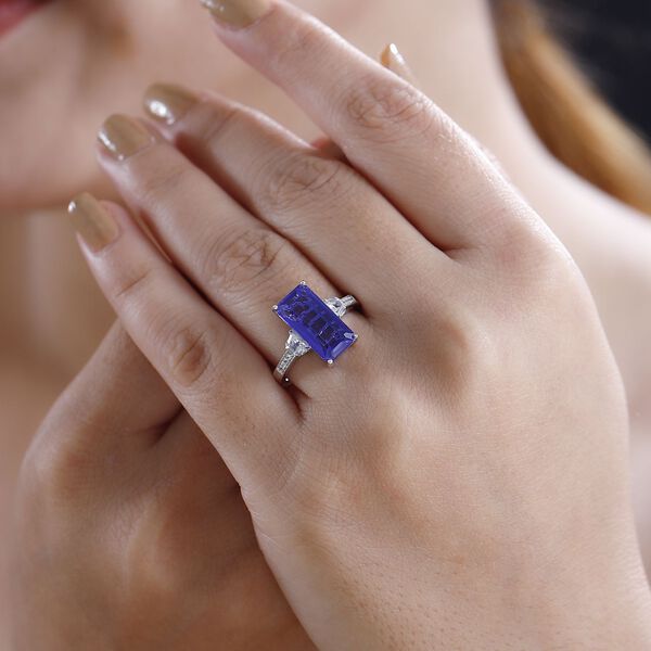 Tansanit-Farbe Quarz und Zirkon Ring - 4,75 ct. image number 3