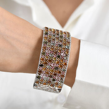 D'Joy AA Mehrfarbig-Turmalin Armreif ca. 19 cm 925 Silber Rhodiniert ca. 26,76 ct.