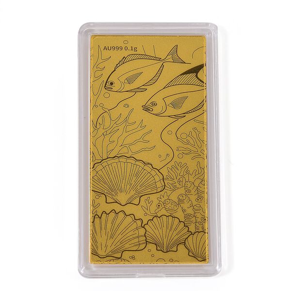 999er Gold-Barren mit Meeresleben-Motiven image number 4