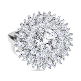 J Francis gefertigt mit SWAROVSKI- Weißer Swarovski Zirkonia Anhänger