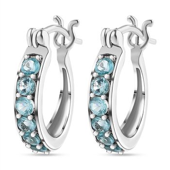 Paraiba-Apatit Ohrringe 925 Silber platiniert ca. 0,95 ct.