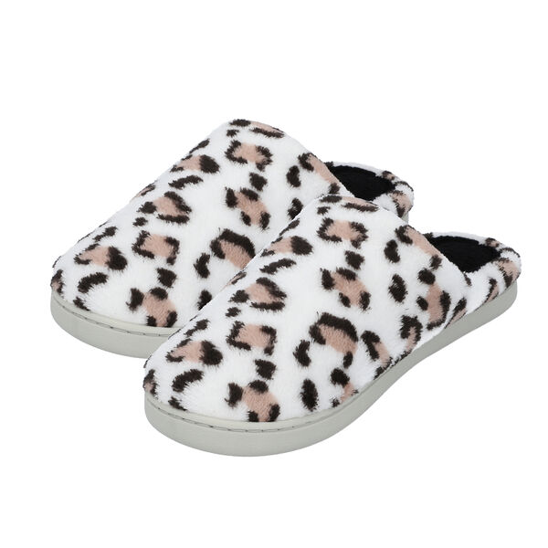 Superweiche Memory Foam Hausschuhe, Leopardenmuster, Gr&ouml;&szlig;e 36, Wei&szlig; und Schwarz