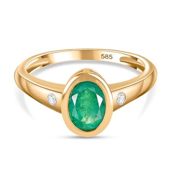 AAA Smaragd und Diamant Ring - 1,21 ct.