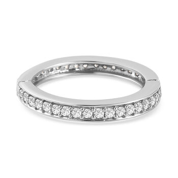 LUSTRO STELLA - Wei&szlig;er Zirkonia Ring, 925 Silber platiniert (Gr&ouml;&szlig;e 16.00) ca. 0,99 ct