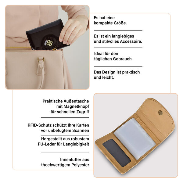 Portemonnaie, RFID Schutz, braun image number 3