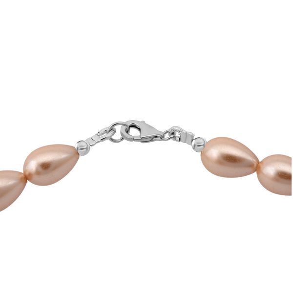 Goldene Muschelkernperle Halskette ca. 45 cm, 925 Silber image number 4