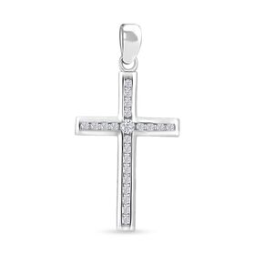 LUSTRO STELLA weißer Zirkonia Anhänger im Kreuz-Design LUSTRO STELLA weißer Zirkonia Anhänger im Kreuz-Design