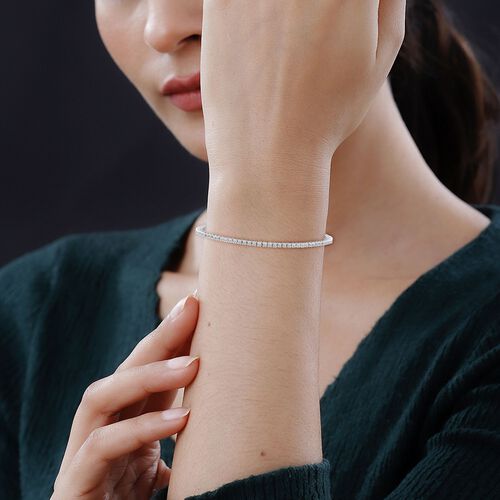 Lab Grown Diamant VS-EF Armband SGL zertifiziert ca. 19 cm 925 Silber platiniert ca. 1,00 ct. image number 2
