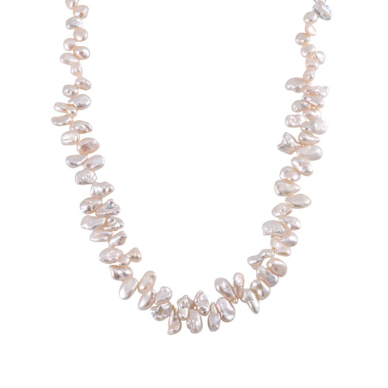Weiße Keshi Perlen Halskette, ca. 180,00 ct. image number 0