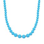 Sleeping-Beauty-Türkisfarbene Muschelperle (8-12 mm), Weißer Kristall Halskette ca. 45 cm+5 cm Extender Reiner Edelstahl